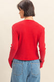 Long Sleeve Waffle Knit Top