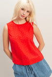 Sleeveless Eyelet Top