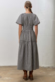 Smocked Gingham MIdi Dress