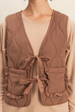 Quilted Front Tie Vest