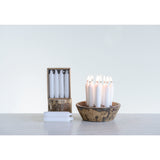 5h Unscented Short Taper Candles, Box, White,set Of 12
