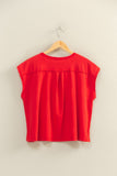 Henley Cap Sleeve Top