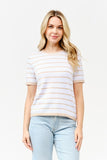 Striped Short Sleeve Sweater