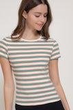 Multi-Stripe Ribbed Knit Top
