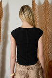 Exposed Seam Henley Knit Top