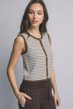 Sleeveless Button Front Cardigan