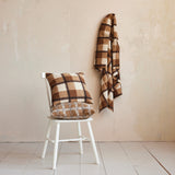 Fabric Throw W Plaid Pattern, Brown