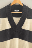 Striped V-Neck Sweater Vest