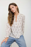 Floral Leaf Print Blouse