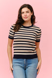 Striped Short Sleeve Sweater