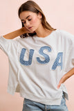 USA French Terry Patchwork Top
