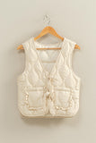 Quilted Front Tie Vest