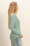Fitted Striped Turtleneck