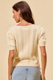 Floral Embroidery Edge Scallop Sweater Cardigan
