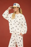 Pin Tuck Textured Long Sleeve Crew Knit Top