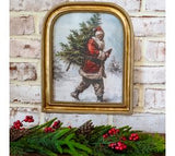 Antique Gold Santa Tree Frame