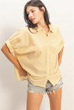 Striped Button Front Blouse