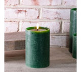 Wide Green Led Pillar Candle