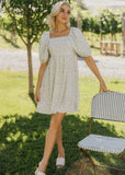 Square Neck Smocked Mini Dress