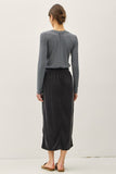 Tencel A-Line Midi Skirt