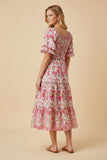 Floral Tulip Sleeve Dress