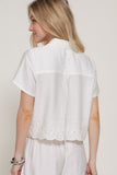 Short Sleeve Eyelet Top