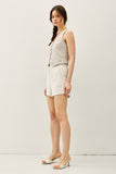 Striped Button Front Vest