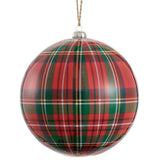 Plaid Plastic Ball Ornament