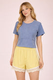 Mineral Washed Fitted Casual Top