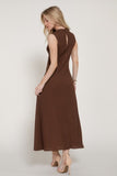 Sleeveless Crinkle Knit Long Dress