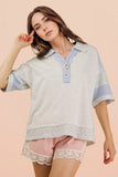 Oversized Half Button Knit Top