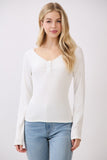 Ribbed Lace Trim Top