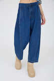 High Waist Front Tie Wide Leg Cropped Pants