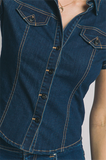 Denim Button Front Top