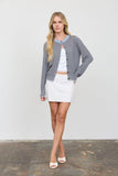 Striped Contrast Trim Knit Cardigan