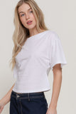 Short Sleeve Boat Neck Top