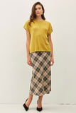 Hunter Plaid A-Line Midi Skirt