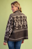 Retro Floral Print Sweater