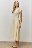 Shirred Top Midi Dress