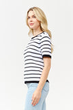 Striped Short Sleeve Sweater