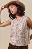 Floral Print Button Sweater Vest