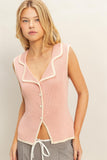 Knit Vest With Contrast Trim