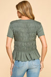 Solid Top With Smocked Detail