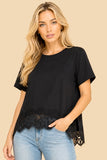 Asymmetrical Lace Trim Top