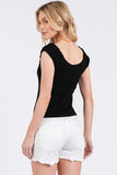 Ruched Ribbed Knit Tank Top
