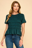 Solid Top With Smocked Detail