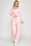 Fleece Cropped Zip-Up Hoodie