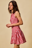Gingham Fit And Flare Tank Mini Dress