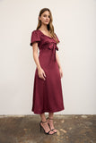 Lace Trim Midi Dress