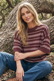 Striped Round Neck Knit Sweater